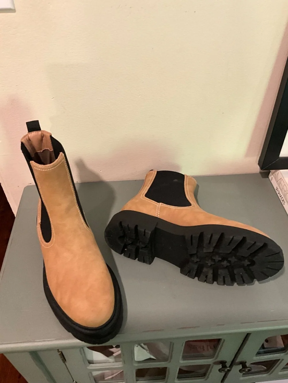 Tan suede boots